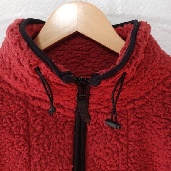 Love Tree Women's Size Large 1/4 Zip Sherpa Pullover Red Draw Cords NEW - Picture 3 of 9